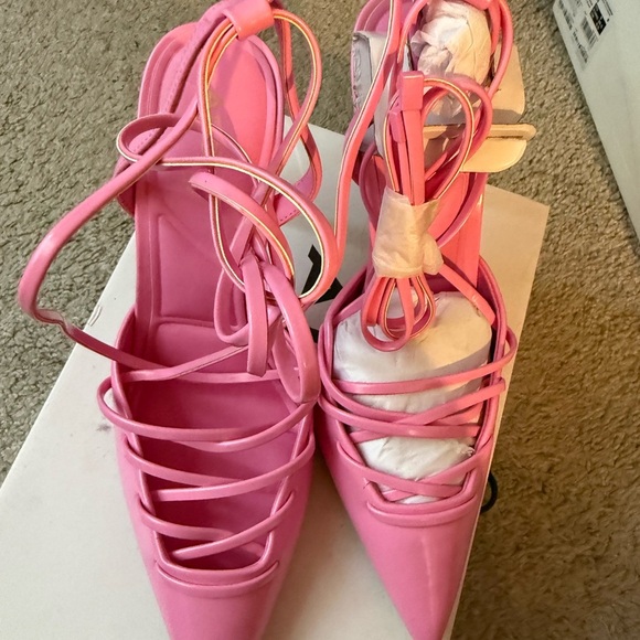 Aldo Vibrant Pink Strappy Heels - Picture 1 of 5